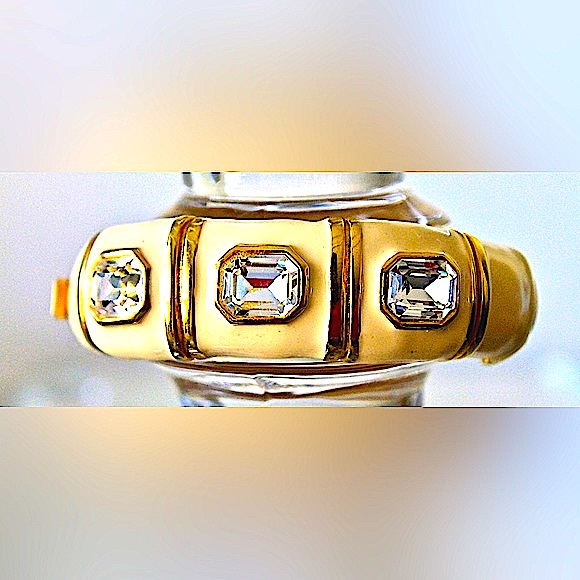 KENNETH JAY LANE BRACELET BANGLE CLAMPER CRYSTAL VINTAGE - Picture 5 of 12